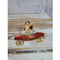 Blümchen Rote Rakete Weihnachtsmann Auto Dekor Xmas Vintage Germany von elegantcloset21