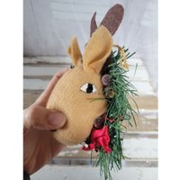 Der Rentier Kranz Hirsch Ornament Gefüllte Plüsch Weihnachten Urlaub Baum Wohndekor von elegantcloset21