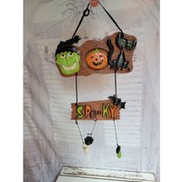 Frankenstein Halloween Schild Wandtattoo Katze Kürbis Geist von elegantcloset21