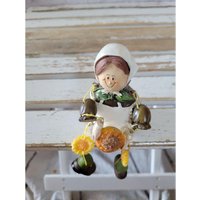 Girl Pilgrim Pie Shelf Sitter Mini Herbst Thanksgiving Weihnachten Urlaub Home Decor von elegantcloset21