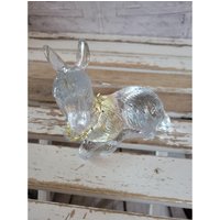 Glas Hirsch Doe Rentier Dorf Accessoire Figur Weihnachten Urlaub Wohndekor von elegantcloset21