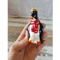 Glas Pinguin Schal Ornament Vintage Weihnachtsbaum Urlaub Wohnkultur von elegantcloset21