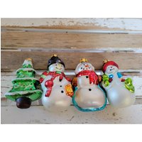 Glas Schneemann Baumschmuck Set Xmas Tree von elegantcloset21