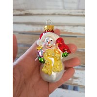 Glas Schneemann Kardinal Geschenk Ornament Weihnachtsbaum Urlaub Wohndekor Vintage von elegantcloset21