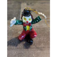 Grün Rot Keramik Clown Jester Ornament Weihnachtsdekor von elegantcloset21