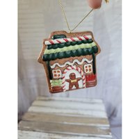 Grünes Lebkuchenhaus Ornament Weihnachten Urlaub Baum Vintage von elegantcloset21