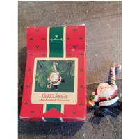 Hallmark Happy Santa 1987 Ornament Xmas Decor Zuckerstange von elegantcloset21
