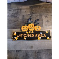 Hölzerner Halloween Hexen Bereich Kürbis Hexenhut Candy Corn Zeichen Dekor Hölzerner Halloween Hexen Bereich Kürbis Hexenhut Candy Corn Zeichen Dekor von elegantcloset21