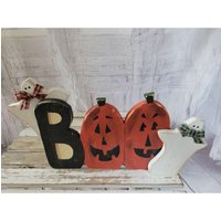 Holzboo Gespenst Halloween Herbst Deko Zuhause Shabby Chic Country Folk Art von elegantcloset21