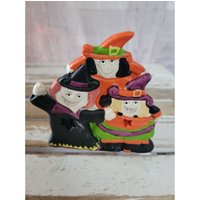Keramik Drei Hexen Kerzenhalter Mini Teelichthalter Halloween Wohnkultur von elegantcloset21