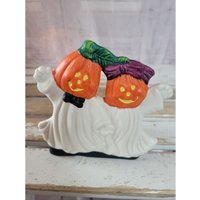 Keramik Geist Kürbis Kerzenhalter Mini Teelichthalter Halloween Wohnkultur von elegantcloset21