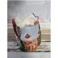 Keramik Haus Kerzenhalter Wohndekor Weihnachtsdorf von elegantcloset21