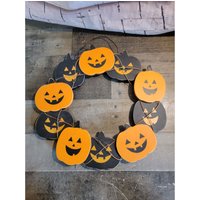 Kürbis Halloween Kranz Zum Aufhängen Aus Holz von elegantcloset21