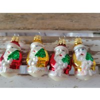 Mini Santa Rot Gold Baum Ornament Weihnachten Urlaub Set Von 4 von elegantcloset21