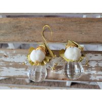 Mini Weihnachtsmann Glas Ornament Kristall 2Er Set Weihnachten Urlaub Haus Baum Dekor Vintage von elegantcloset21