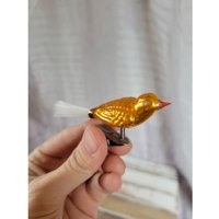 Orange Mini Vogel Clip-On Ornament Weihnachten Urlaub Baum Wohndekor Vintage von elegantcloset21