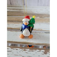 Pinguin Baum Weihnachtsmann Hut Ornament Vintage Weihnachten Urlaub von elegantcloset21