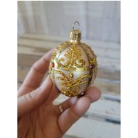 Polen Polonaise ? Gold Filigranes Ei Rot Glas Ornament Weihnachtsbaum von elegantcloset21