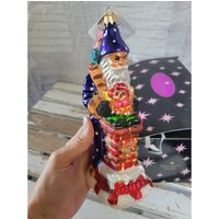 Radko Schornstein Bonbons Blau Zauberer Santa Ornament Weihnachten Urlaub Baumdekor von elegantcloset21