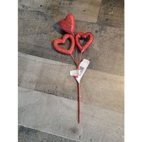 Rotes Glitzerherz Valentinstag As Is Florales Stickdekor von elegantcloset21