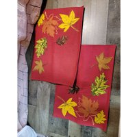 Rotes Herbstblatt Herbstlaub Tischset von elegantcloset21