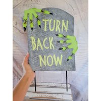 Turn Back Halloween Schild Outdoor Rasendekor Frankenstein von elegantcloset21