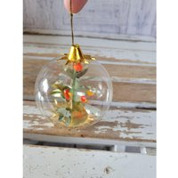 Vintage Glas Baum Zinn Gold Ornament Kugel von elegantcloset21