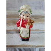 Vintage Mrs Claus Teddybär As Is Figur Ornament Weihnachten Urlaub Baum Dekor von elegantcloset21