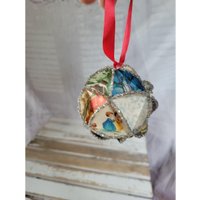 Vintage Papier Glitzer Ornament Weihnachtsbaum von elegantcloset21