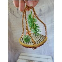 Vintage Perlen Pailletten Krippe Ornament Weihnachten Urlaub Baum von elegantcloset21