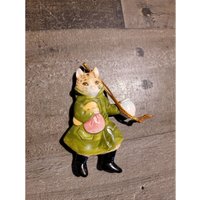 Vintage Schmid Porzellan Tan Katze Grün Mantel 1984 Ornament Weihnachtsbaum Wohnkultur von elegantcloset21