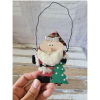 Weihnachtsmann Baum Holz Land Volkskunst Dekor Ornament Weihnachten Urlaub von elegantcloset21