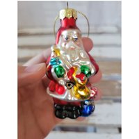 Weihnachtsmann Tasche Ornament Glas Puppe Rot Weihnachtsbaum Urlaub Wohndekor Vintage von elegantcloset21