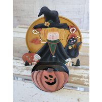 Zauberhafte Kreationen Hexe Kerzenhalter Halloween Herbst Kürbis Wohnkultur Dorf von elegantcloset21