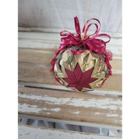 strickkugel Weinrot Grün Land Ornament Weihnachtsbaum Wohndekor Vintage von elegantcloset21