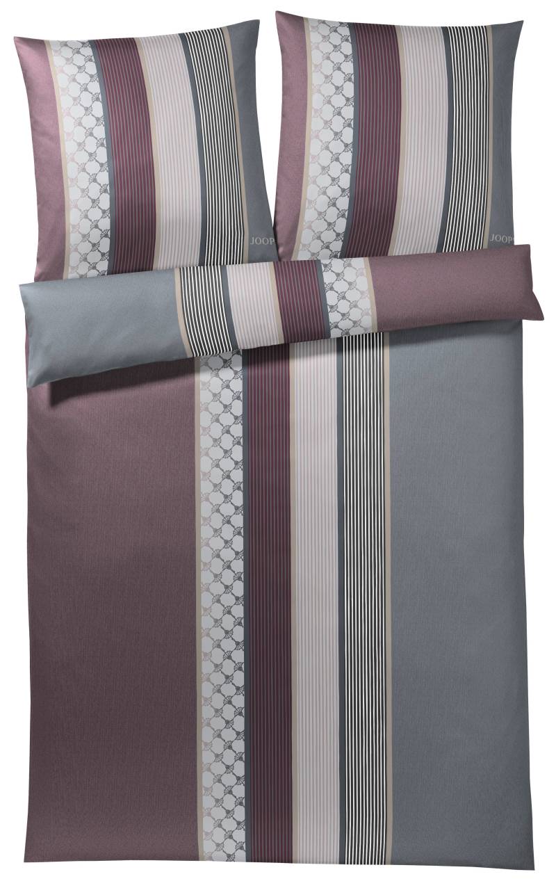 Elegante Bettwäsche Joop! 135x200 cm CORNFLOWER STRIPES in Cornfower Stripes weinrot von elegante