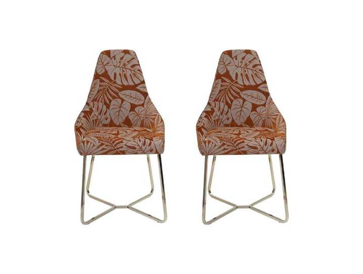 JVmoebel Armlehnstuhl Elegante Esszimmerstühle im 2er Set – Modern & Edelstahl (2 St), Made in Europa, braun von elegante