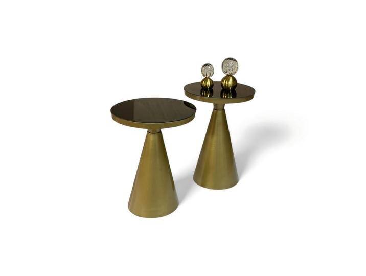 JVmoebel Beistelltisch Elegante schwarze Beistelltische aus Holz und Edelstahl (Beistelltisch 1, Beistelltisch 2), Made in Europe, schwarz von elegante