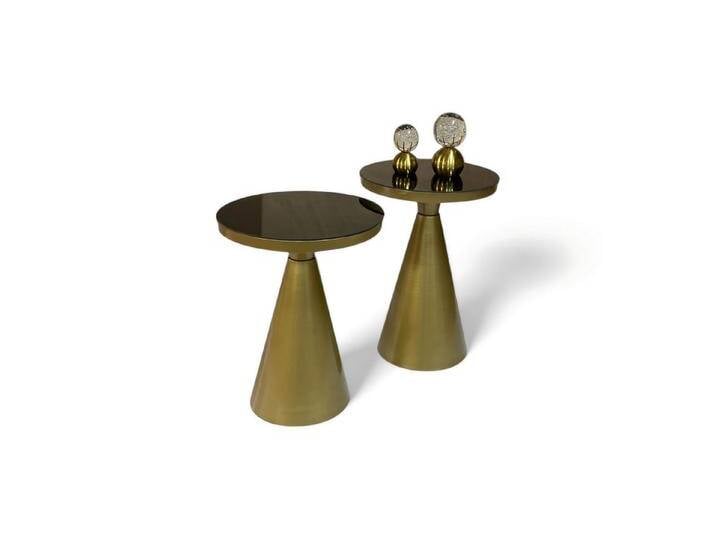 JVmoebel Beistelltisch Elegante schwarze Beistelltische aus Holz und Edelstahl (Beistelltisch 1, Beistelltisch 2), Made in Europe, schwarz von elegante