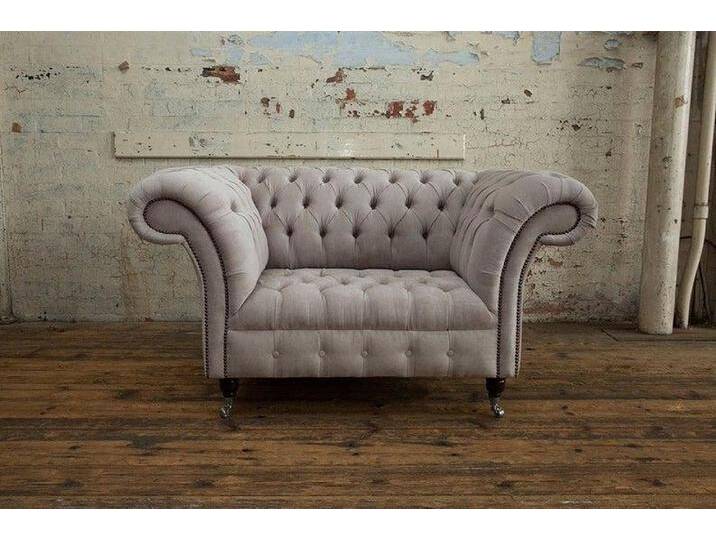 JVmoebel Chesterfield-Sessel Elegante Leder Couch 1-Sitzer für stilvolles Wohnzimmer, Made in Europa, grau von elegante