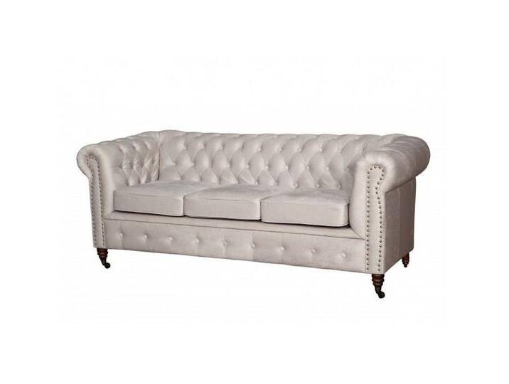 JVmoebel Chesterfield-Sofa Chesterfield Sofa Set 3-Sitzer mit Sessel, elegante Polsterung, Made in Europa, weiß von elegante