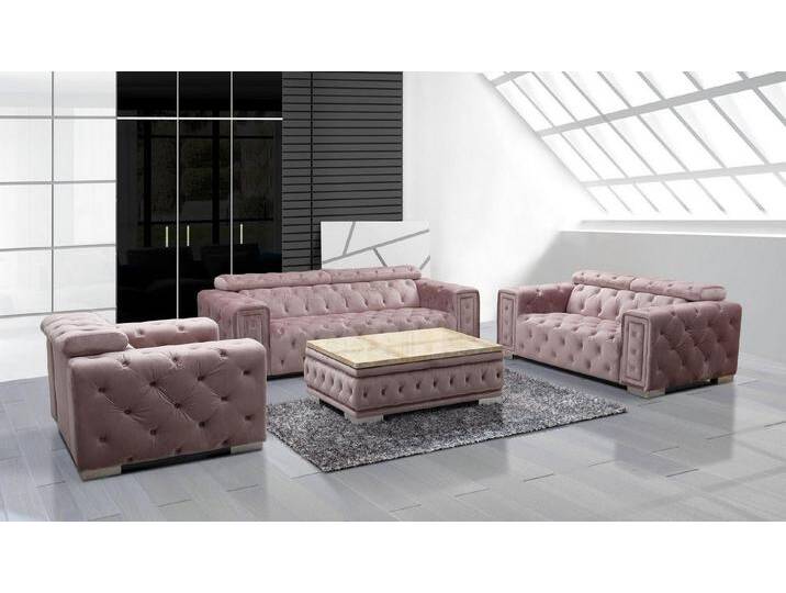 JVmoebel Chesterfield-Sofa Elegante Altrosa Chesterfield Sofa 3-Sitzer Neu Modern, Made in Europa, rosa JVmoebel Chesterfield-Sofa Elegante Altrosa Chesterfield Sofa 3-Sitzer Neu Modern, Made in Europa, rosa von elegante