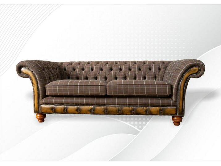JVmoebel Chesterfield-Sofa Elegante Braun Chesterfield Sofa 3-Sitzer Textilmöbel, 1 Teile, Made in Europa, braun JVmoebel Chesterfield-Sofa Elegante Braun Chesterfield Sofa 3-Sitzer Textilmöbel, 1 Teile, Made in Europa, braun von elegante