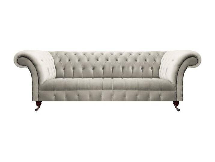 JVmoebel Chesterfield-Sofa Elegante Chesterfield Couch in Textil - Dreisitzer Sofa, 1 Teile, Made in Europa, weiß JVmoebel Chesterfield-Sofa Elegante Chesterfield Couch in Textil - Dreisitzer Sofa, 1 Teile, Made in Europa, weiß von elegante