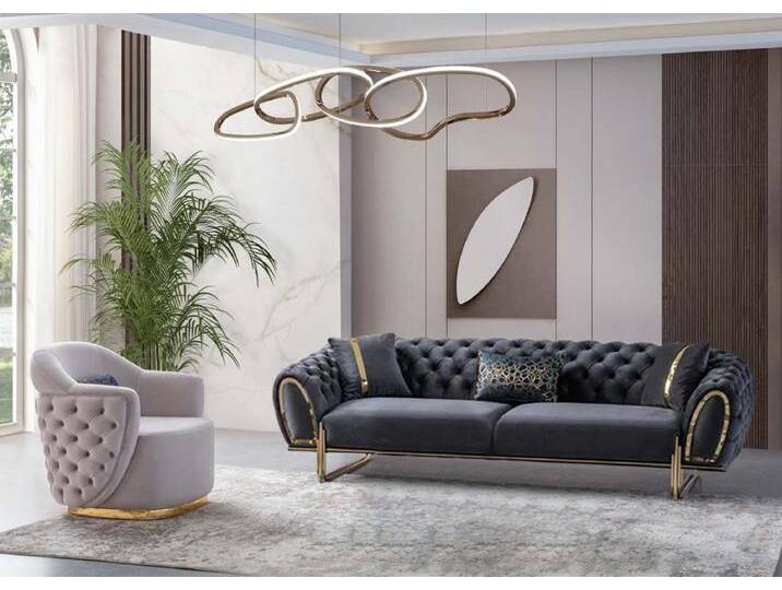 JVmoebel Chesterfield-Sofa Elegante Chesterfield Sitzgruppe in Schwarz-Weiß, 3-Sitzer und Sessel, Made in Europa, schwarz JVmoebel Chesterfield-Sofa Elegante Chesterfield Sitzgruppe in Schwarz-Weiß, 3-Sitzer und Sessel, Made in Europa, schwarz von elegante