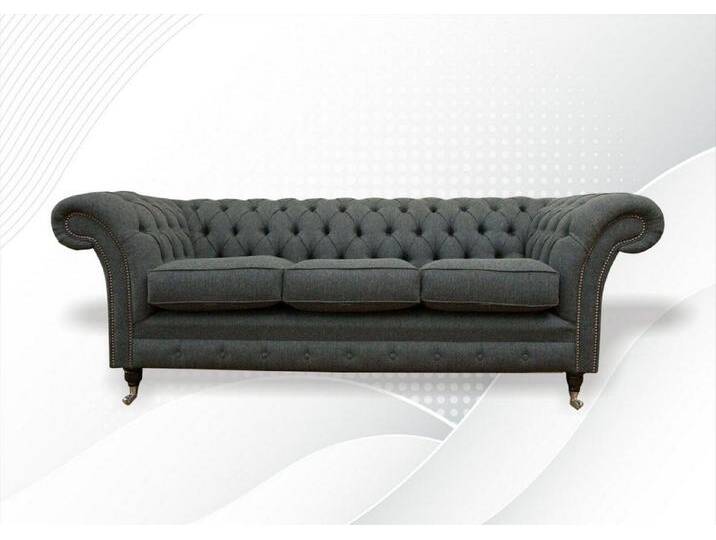 JVmoebel Chesterfield-Sofa Elegante Graue Chesterfield 3-Sitzer Couch Polstermöbel Neu, Made in Europa, grau JVmoebel Chesterfield-Sofa Elegante Graue Chesterfield 3-Sitzer Couch Polstermöbel Neu, Made in Europa, grau von elegante