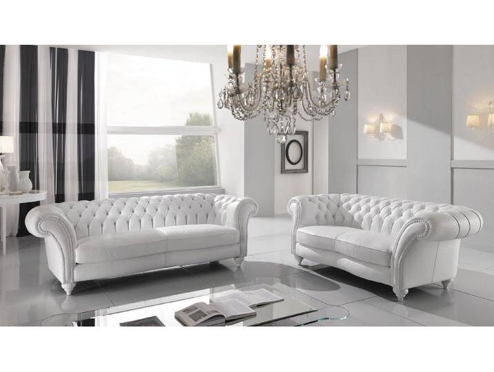 JVmoebel Polstergarnitur Elegante Weiße Chesterfield Designer Sofagarnitur für Luxus-Style, (2-tlg., 3-Sitzer + 2-Sitzer), Made in Europa, weiß JVmoebel Polstergarnitur Elegante Weiße Chesterfield Designer Sofagarnitur für Luxus-Style, (2-tlg., 3-Sitzer + 2-Sitzer), Made in Europa, weiß von elegante
