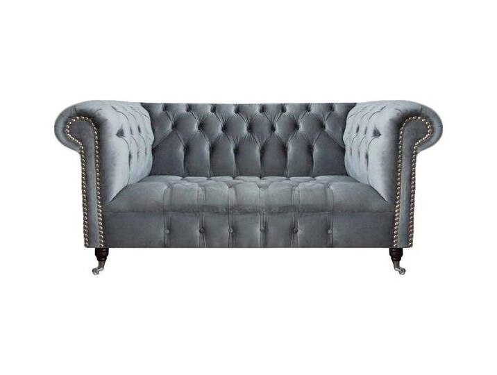 JVmoebel Chesterfield-Sofa Luxuriöses Zweisitzer-Sofa für Wohnzimmer - Elegante Couch Einrichtung, 1 Teile, Made in Europa, grau von elegante