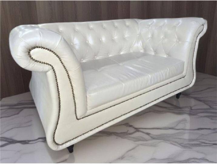 JVmoebel Couchtisch Elegante Dreisitzer Couch Sofa Polster Kunstleder Möbel Sofort (1-St), beige von elegante
