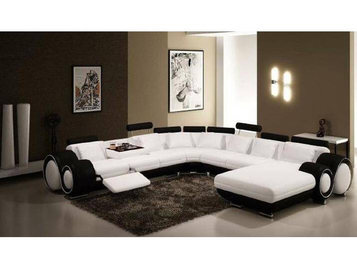 JVmoebel Ecksofa Elegante Leder Wohnlandschaft - XXL Ecksofa und Couch für Wohnraum, Made in Europa, schwarz weiß JVmoebel Ecksofa Elegante Leder Wohnlandschaft - XXL Ecksofa und Couch für Wohnraum, Made in Europa, schwarz weiß von elegante